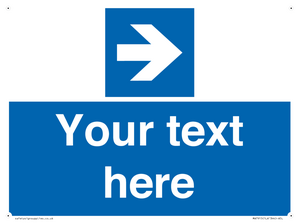 Custom Directional signage blue right arrow 